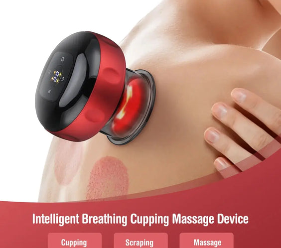 Body Cupping Scraping Massager Smart Electric Vacuum Cupping Heating Suction Cup Device for Body Back Neck Arm Massger