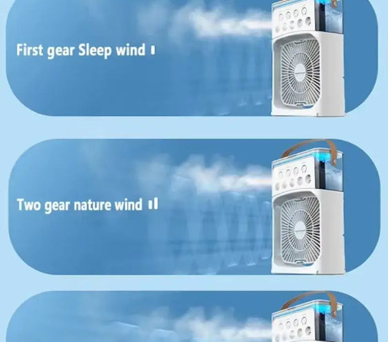 3 in 1 Fan Air Conditioner Household Small Air Cooler LED Night Light Portable Humidifier Air Adjustment Fan Office Home Fan New