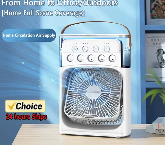 3 in 1 Fan Air Conditioner Household Small Air Cooler LED Night Light Portable Humidifier Air Adjustment Fan Office Home Fan New