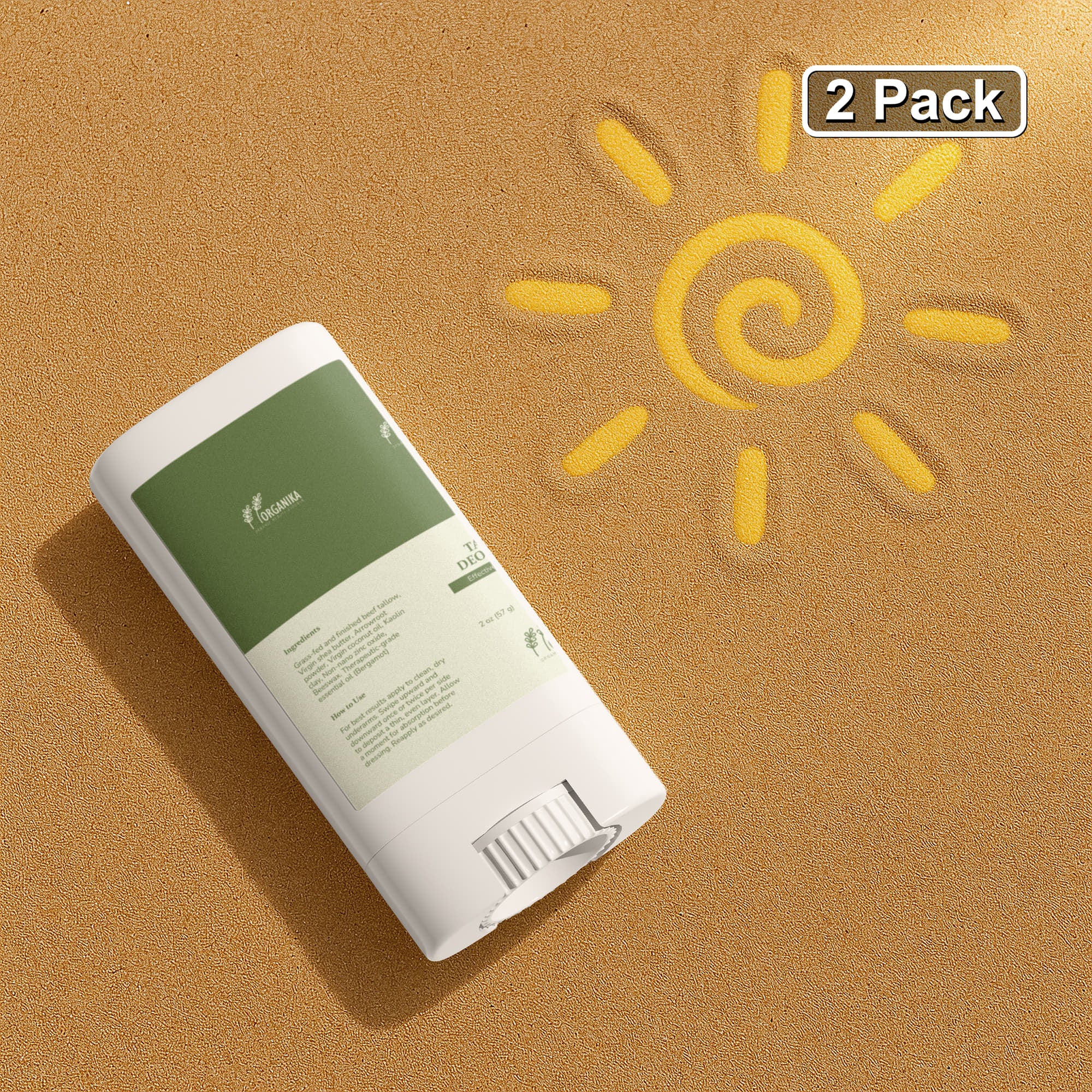 2 Pack Tallow Zinc Sun Stick