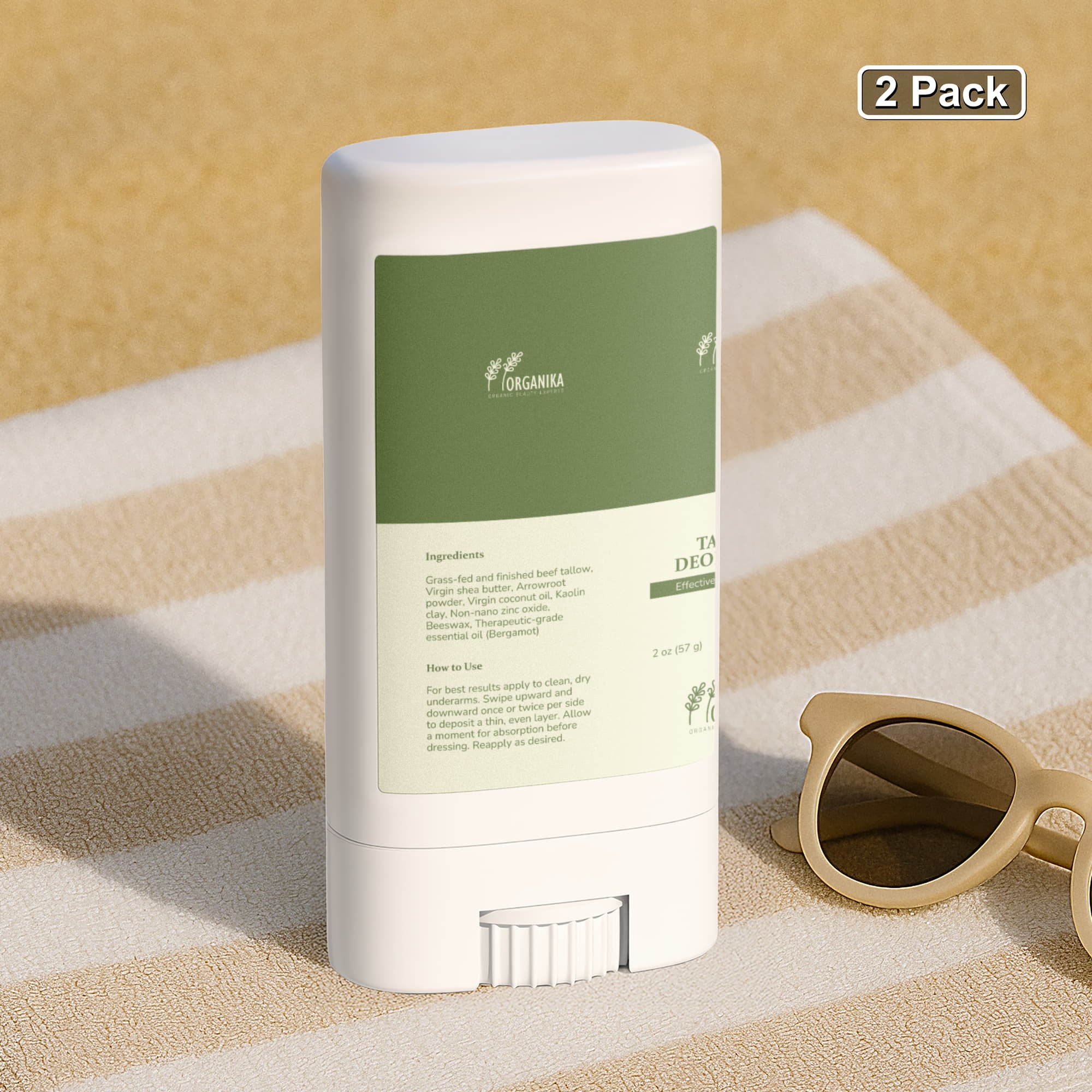 2 Pack Tallow Zinc Sun Stick