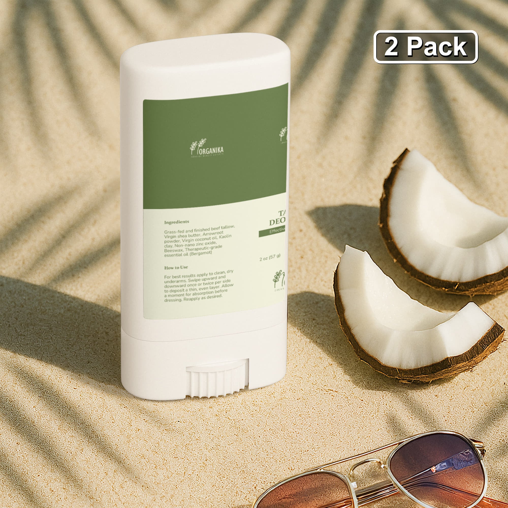 2 Pack Tallow Zinc Sun Stick