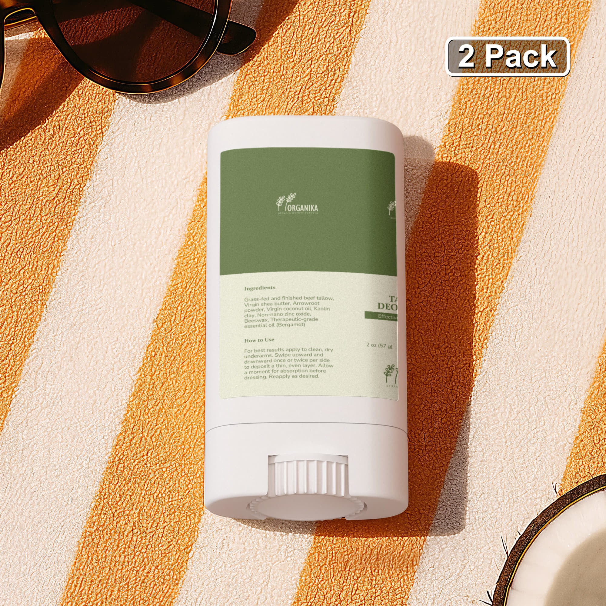 2 Pack Tallow Zinc Sun Stick