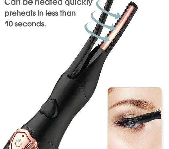 2-In-1 Portable Heated Eyelash Curler, Long-Lasting Curling Comb Clip, USB Power Supply, 3-Speed Temperature Mode, Beauty Tool
