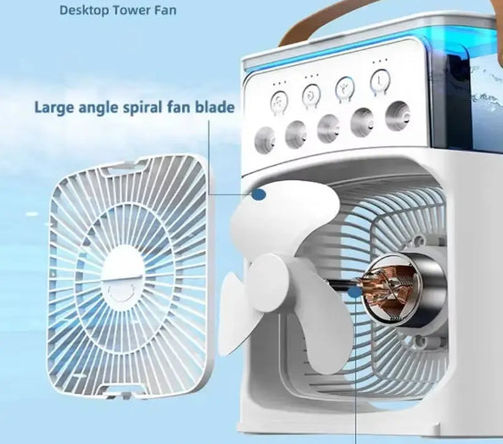 3 in 1 Fan Air Conditioner Household Small Air Cooler LED Night Light Portable Humidifier Air Adjustment Fan Office Home Fan New